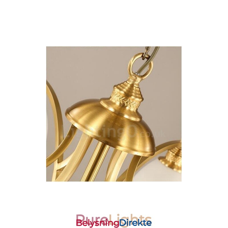 3-Lyss Rustik Lodge Integrert Metall-Kobberlysekrone