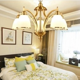 5-Lyss Rustik Lodge Integrert Metall-Kobberlysekrone