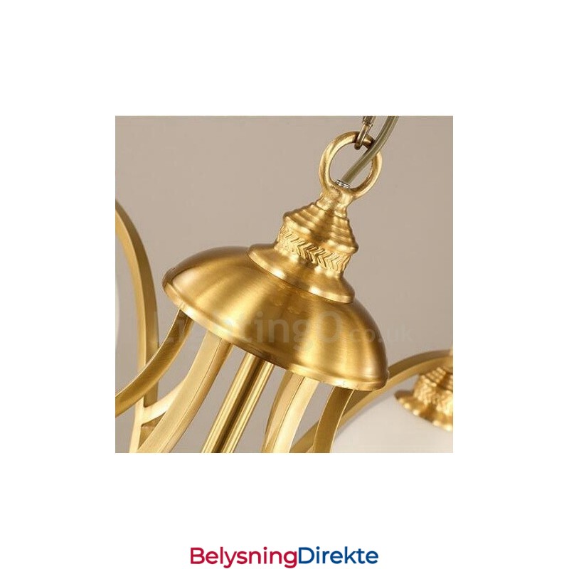 5-Lyss Rustik Lodge Integrert Metall-Kobberlysekrone