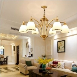 6 Lys Rustik Lodge Integrert Metall Kobberlysekrone