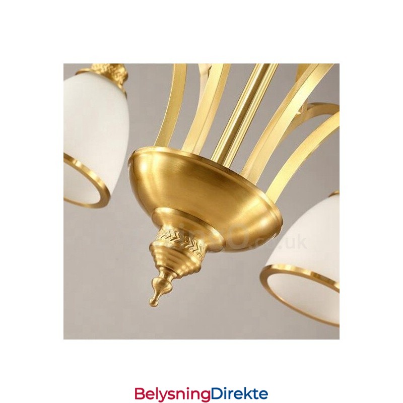 6 Lys Rustik Lodge Integrert Metall Kobberlysekrone