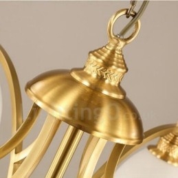 6 Lys Rustik Lodge Integrert Metall Kobberlysekrone