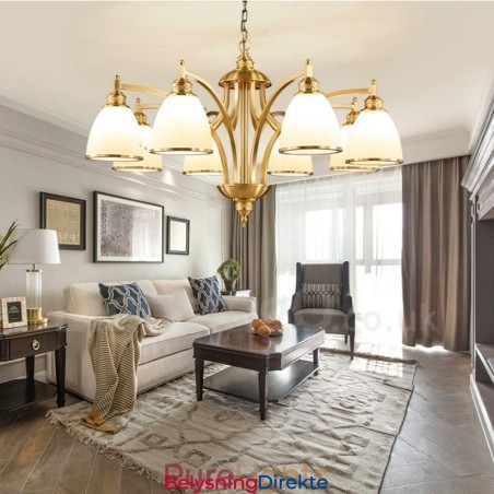 8-Lyss Rustik Lodge Integrert Metall-Kobberlysekrone