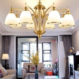 8-Lyss Rustik Lodge Integrert Metall-Kobberlysekrone