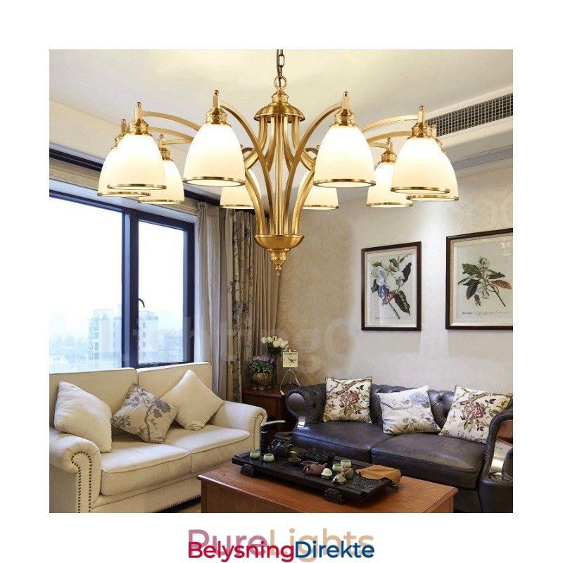 10-Lyss Rustik Lodge Integrert Metall-Kobberlysekrone