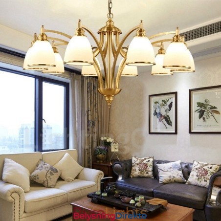 10-Lyss Rustik Lodge Integrert Metall-Kobberlysekrone