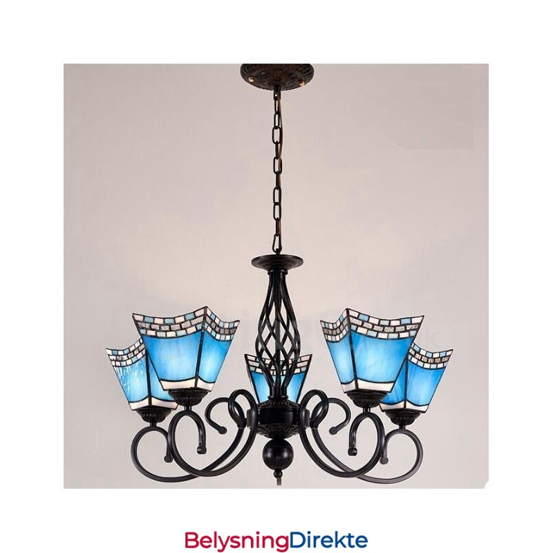 Integrert Metalllysekrone I Middelhavsstil Med 5 Lys