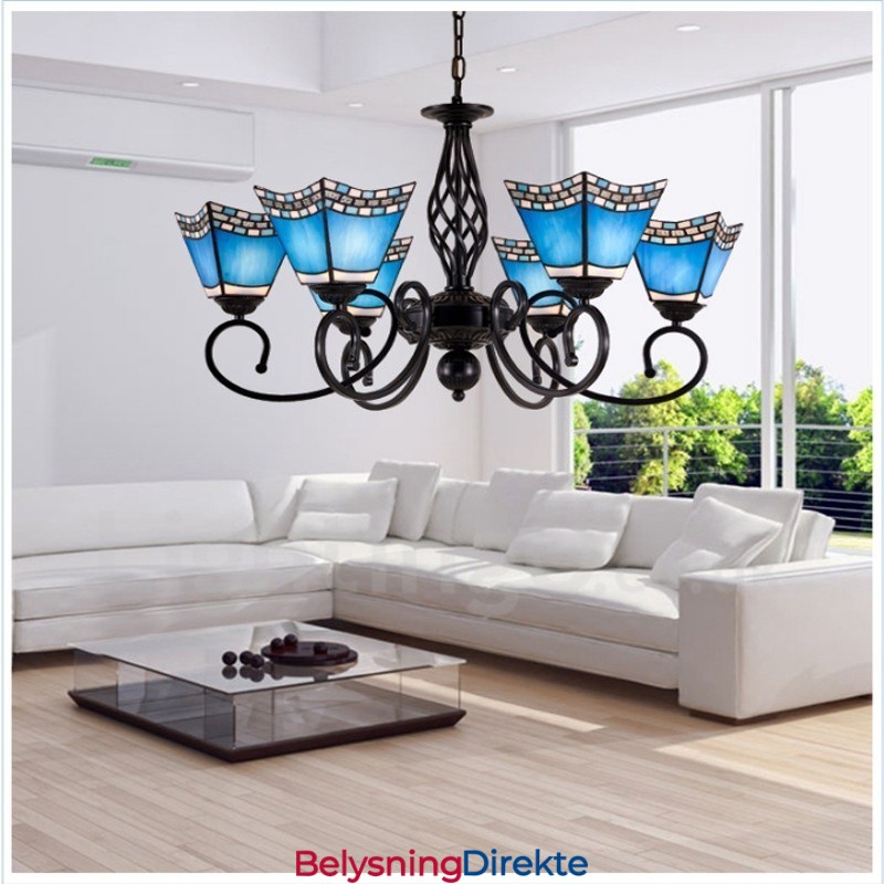 Integrert Metalllysekrone I Middelhavsstil Med 6 Lys