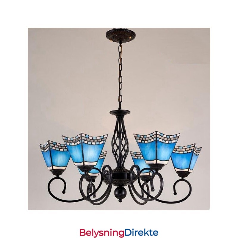 Integrert Metalllysekrone I Middelhavsstil Med 6 Lys