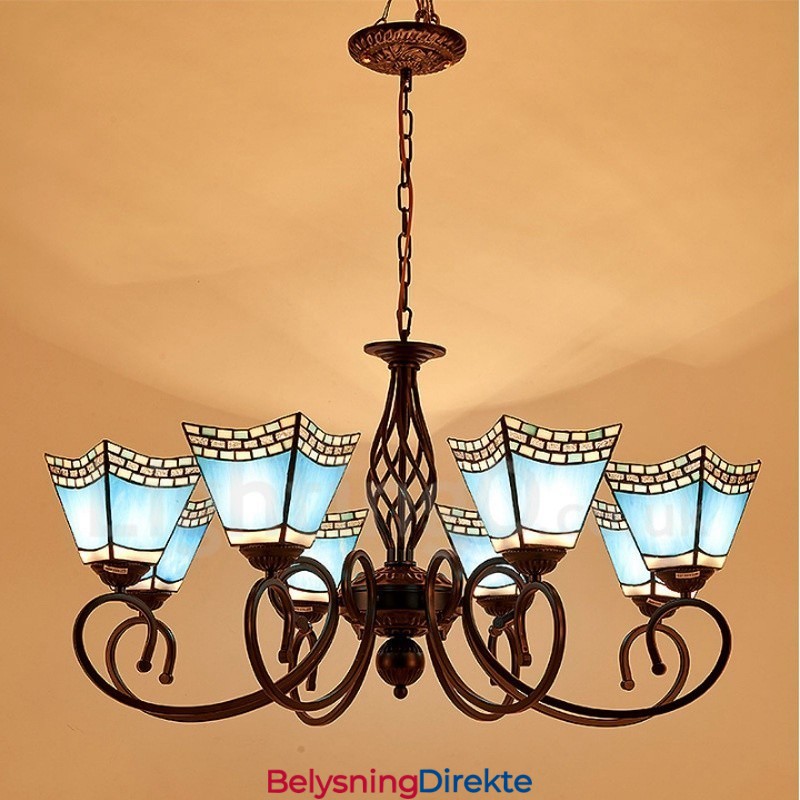 Integrert Metalllysekrone I Middelhavsstil Med 8 Lys