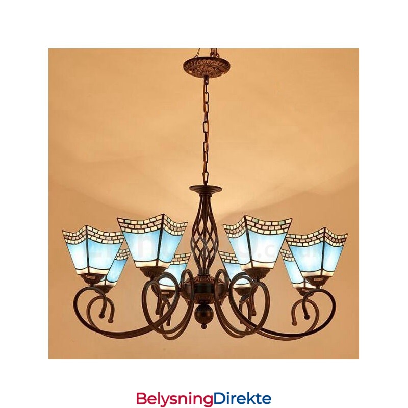 Integrert Metalllysekrone I Middelhavsstil Med 8 Lys