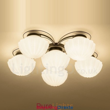 Integrert Lysekrone I Rustikk Stil Med 6 Lys