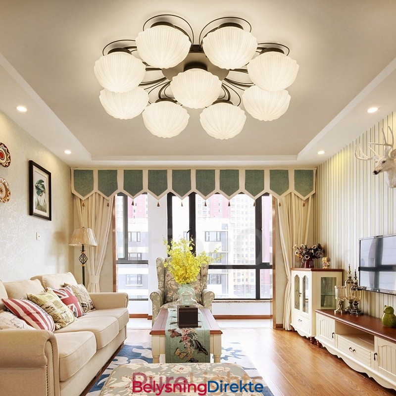 9-Lyss Rustik Lodge Integrert Lysekrone