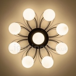 9-Lyss Rustik Lodge Integrert Lysekrone