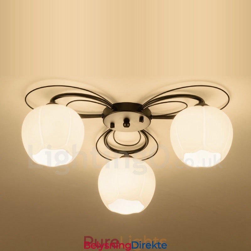 Integrert Lysekrone I Rustikk Stil Med 3 Lys