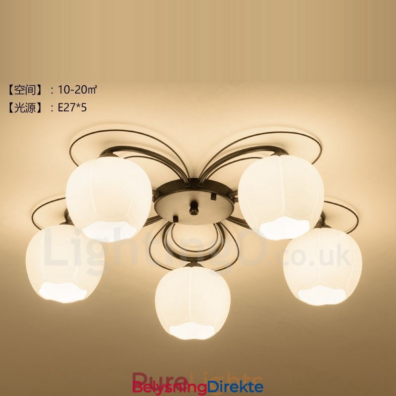 Integrert Lysekrone I Rustikk Stil Med 5 Lys