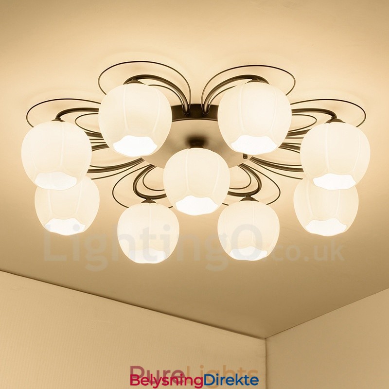 9-Lyss Rustik Lodge Integrert Lysekrone