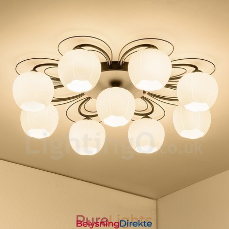 9-Lyss Rustik Lodge Integrert Lysekrone