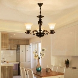 3-Lyss Rustik Lodge Integrert Metalllysekrone