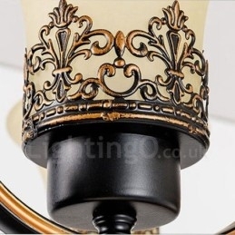 12-Lyss Rustik Lodge Integrert Metalllysekrone