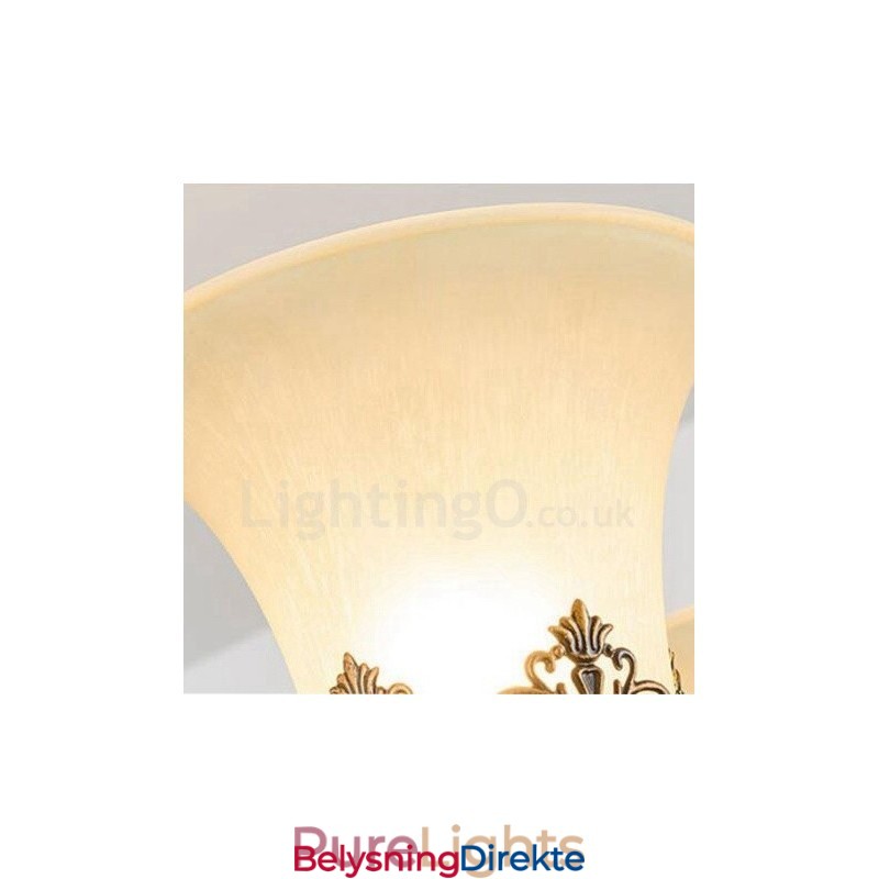 12-Lyss Rustik Lodge Integrert Metalllysekrone