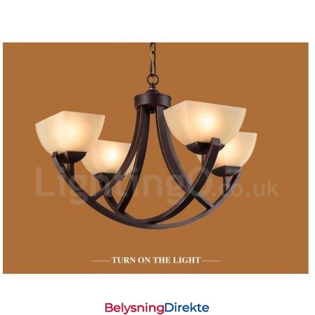 Integrert Metalllysekrone I Rustikk Lodge Med 4 Lys