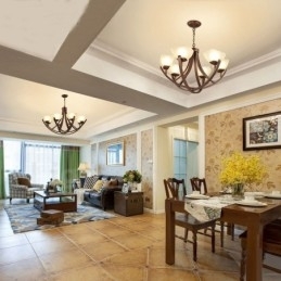 Integrert Metalllysekrone I Rustikk Lodge Med 6 Lys