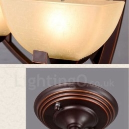 8-Lyss Rustik Lodge Integrert Metalllysekrone