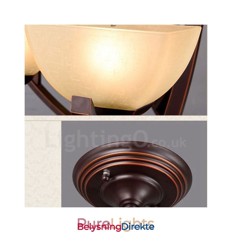 8-Lyss Rustik Lodge Integrert Metalllysekrone