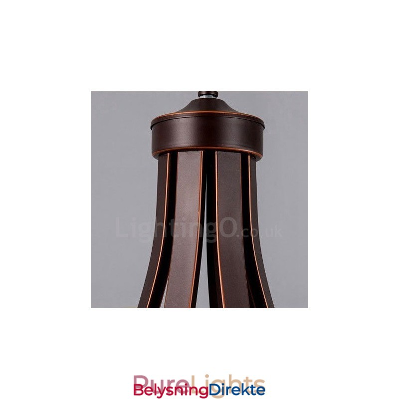 8-Lyss Rustik Lodge Integrert Metalllysekrone