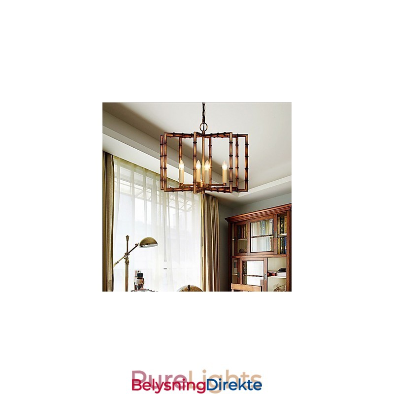 Amerikansk Landlig Enkel Antikk Kobber Jern Lysekrone Lysekrone Kreativ