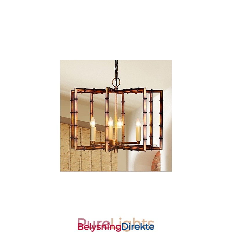 Amerikansk Landlig Enkel Antikk Kobber Jern Lysekrone Lysekrone Kreativ