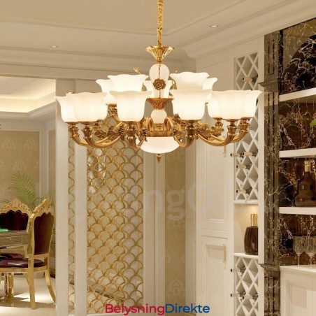 15-Lys Tradisjonell Klassisk Integrert Metallluksuslysekrone