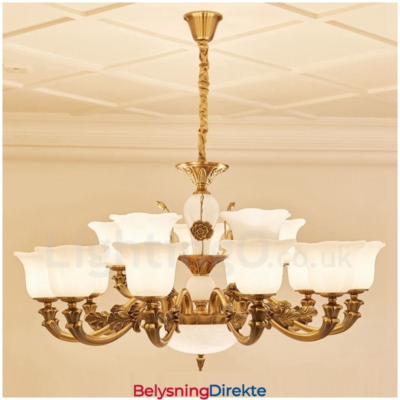 15-Lys Tradisjonell Klassisk Integrert Metallluksuslysekrone
