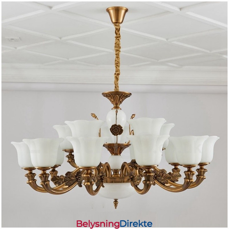 15-Lys Tradisjonell Klassisk Integrert Metallluksuslysekrone