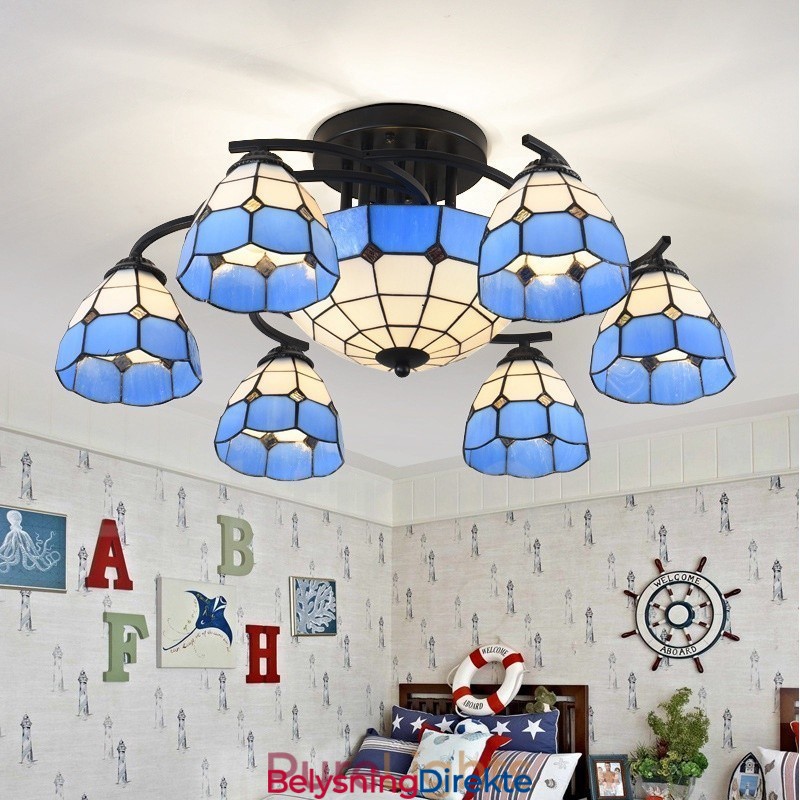 Integrert Lysekrone I Middelhavsstil Med 9 Lys