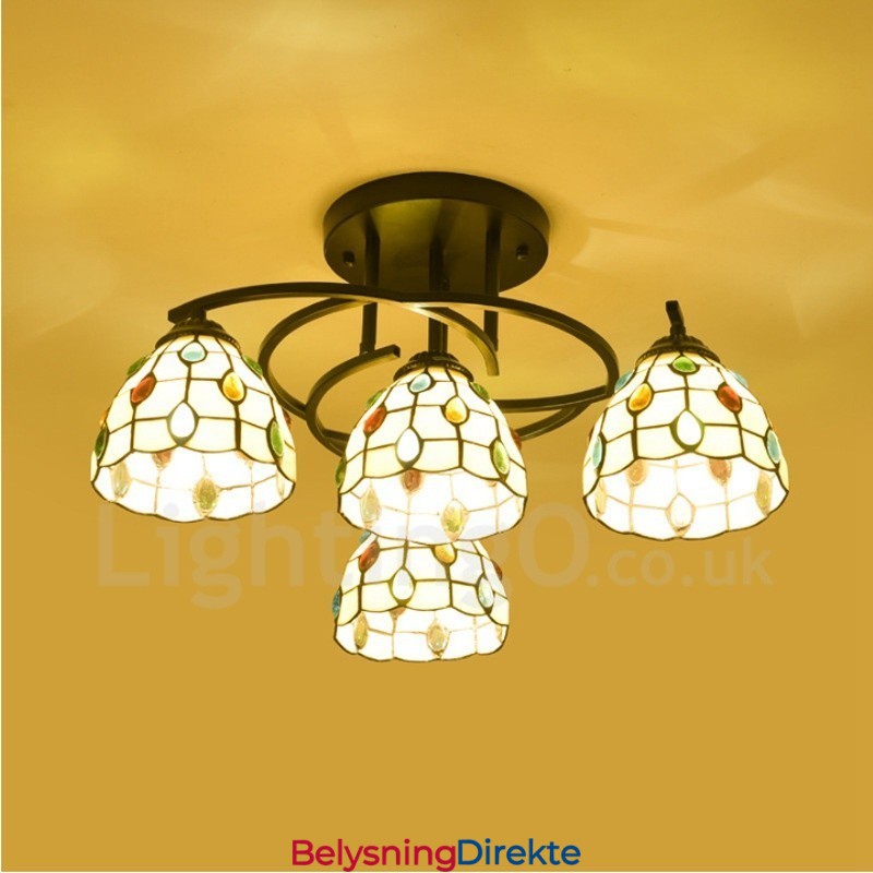 Integrert Lysekrone I Middelhavsstil Med 4 Lys