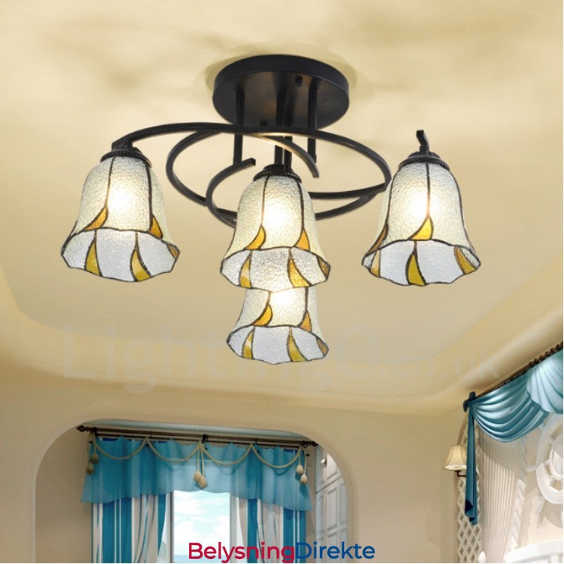 Integrert Badekarslysekrone I Metall Med 4 Lys I Middelhavsstil