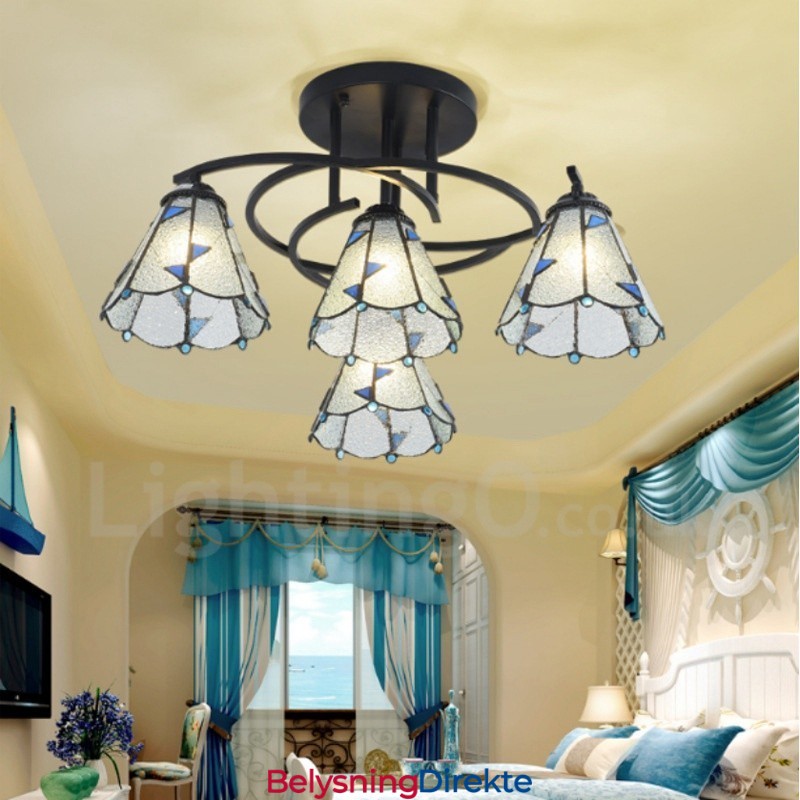 Integrert Badekarslysekrone I Metall Med 4 Lys I Middelhavsstil