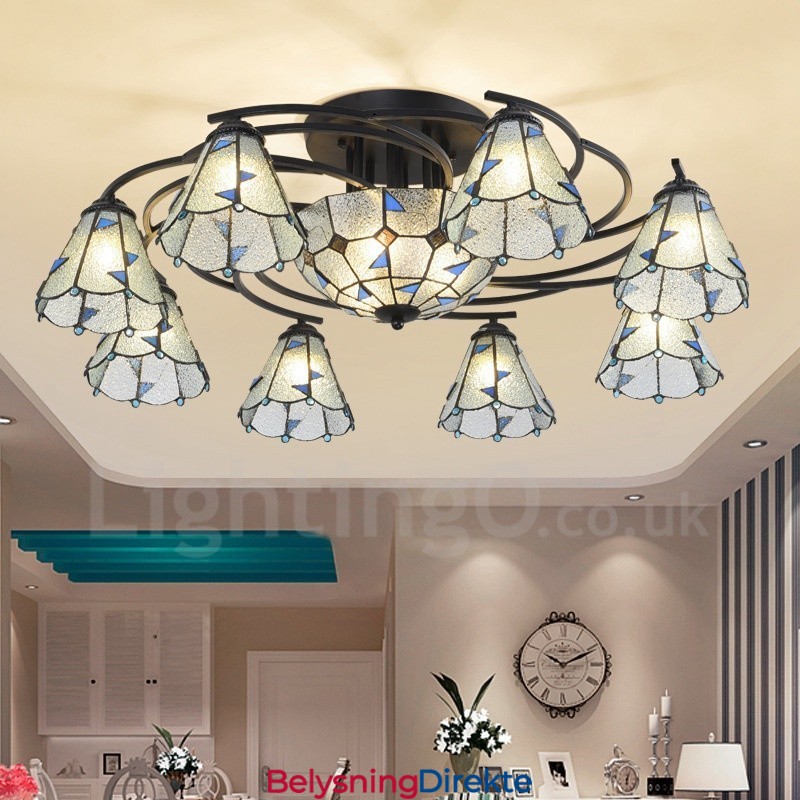 11 Lys Integrert Badekarslysekrone I Middelhavsstil Med Metall