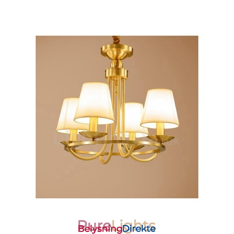 4-Lyss Rustik Lodge Integrert Metall-Kobberlysekrone