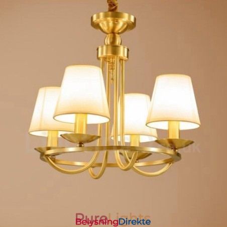 4-Lyss Rustik Lodge Integrert Metall-Kobberlysekrone