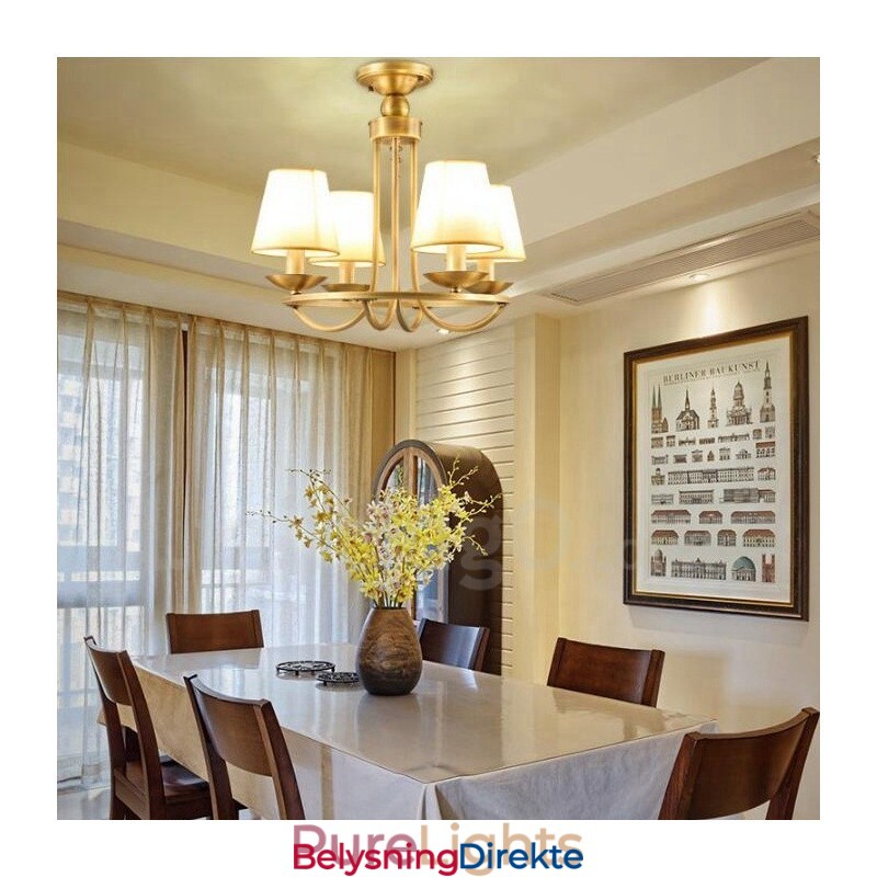 4-Lyss Rustik Lodge Integrert Metall-Kobberlysekrone