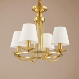 4-Lyss Rustik Lodge Integrert Metall-Kobberlysekrone