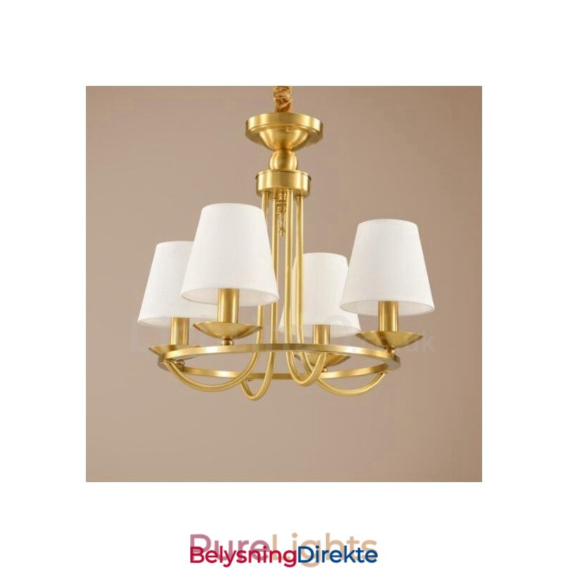 4-Lyss Rustik Lodge Integrert Metall-Kobberlysekrone