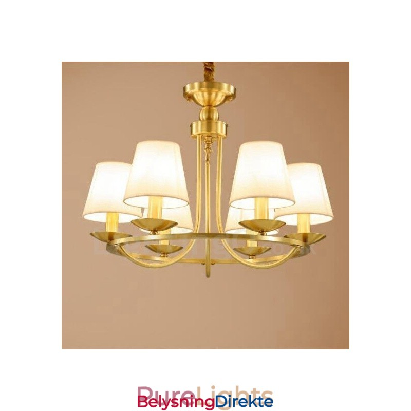 6 Lys Rustik Lodge Integrert Metall Kobberlysekrone