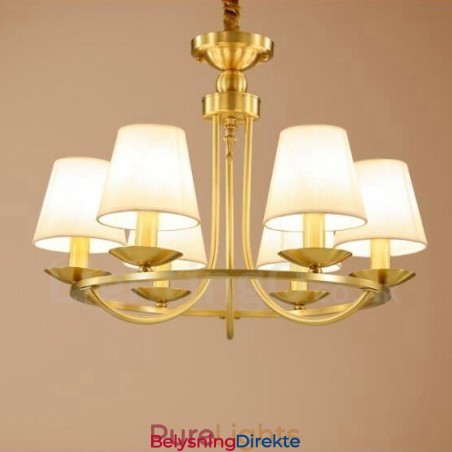 6 Lys Rustik Lodge Integrert Metall Kobberlysekrone