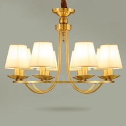 Rustikk Integrert Metall-Kobberlysekrone I Messing Med 8 Lys