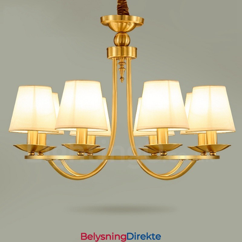 Rustikk Integrert Metall-Kobberlysekrone I Messing Med 8 Lys