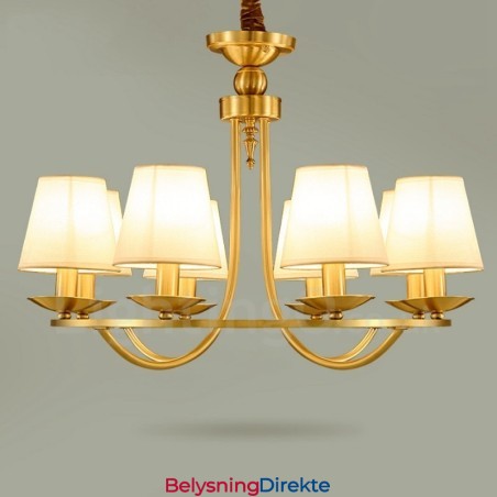 Rustikk Integrert Metall-Kobberlysekrone I Messing Med 8 Lys